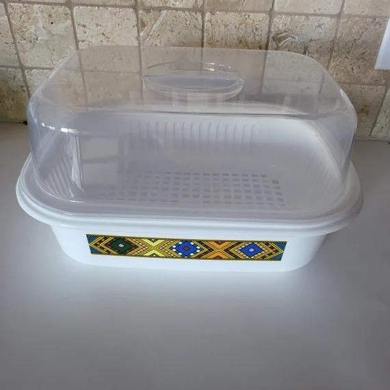 Injera Bread and Fruits/Vegetable Basket