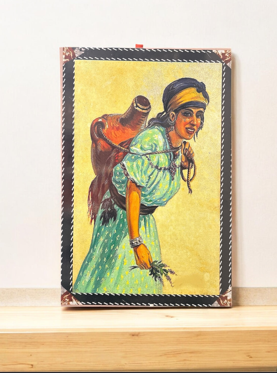 Traditional Rustic Ethnic Woman Wall Art Print on Wood – 60x40cm