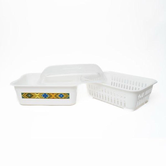 Injera Bread and Fruits/Vegetable Basket