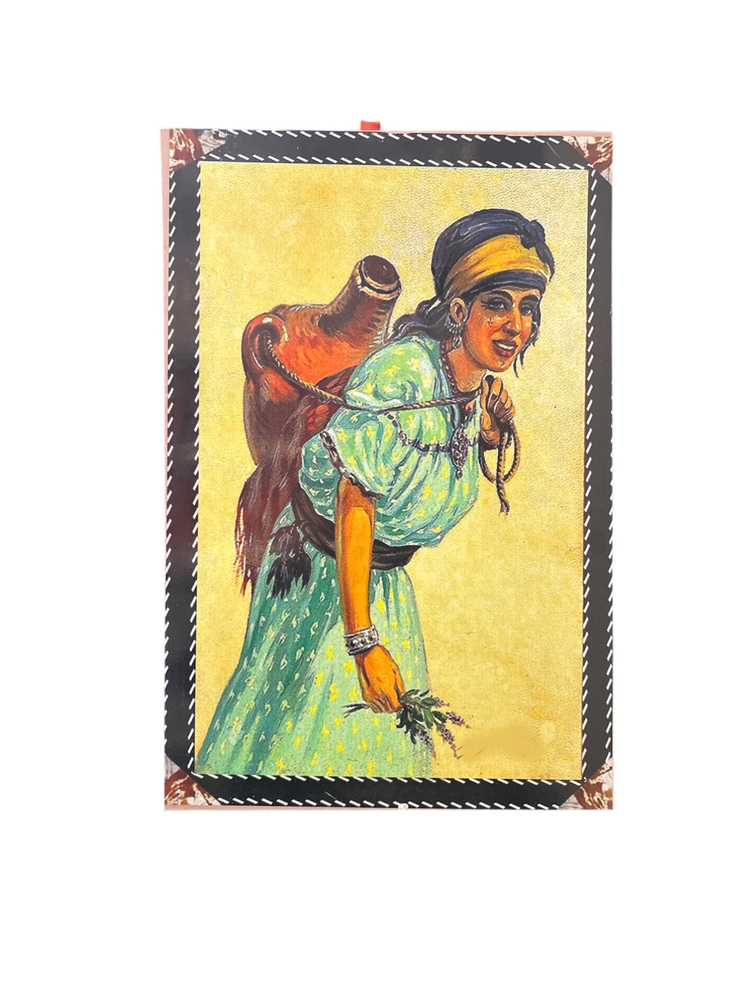 Traditional Rustic Ethnic Woman Wall Art Print on Wood – 60x40cm